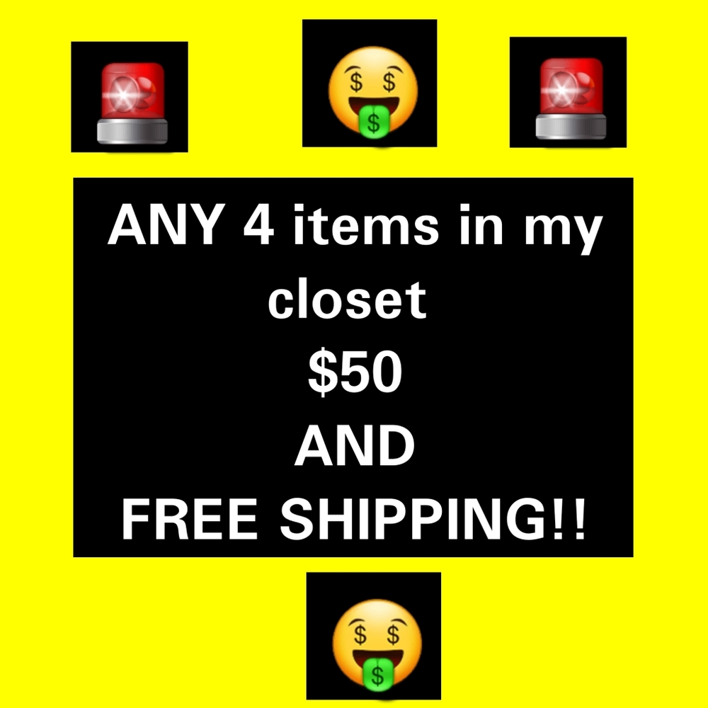 ANY 4 ITEMS $50! FREE SHIPPING. TONIGHT ONLY!